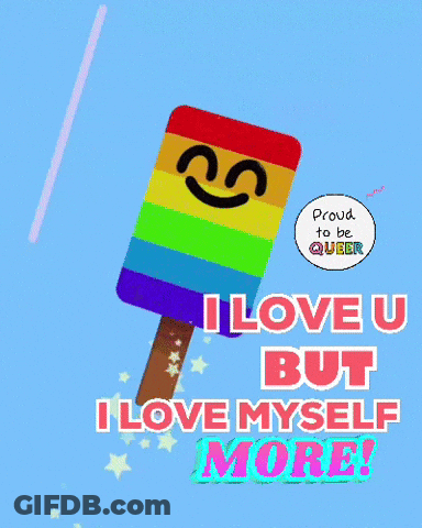 A Rainbow Colored Popsicle With A Smiley Face On It Is Flying Through The Air GIF