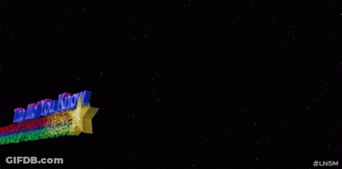 A Rainbow Colored Shooting Star With The Words The Mo You Know Above It GIF
