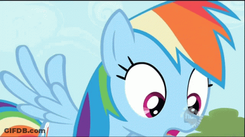 A Rainbow Dash From My Little Pony Is Looking At Something GIF