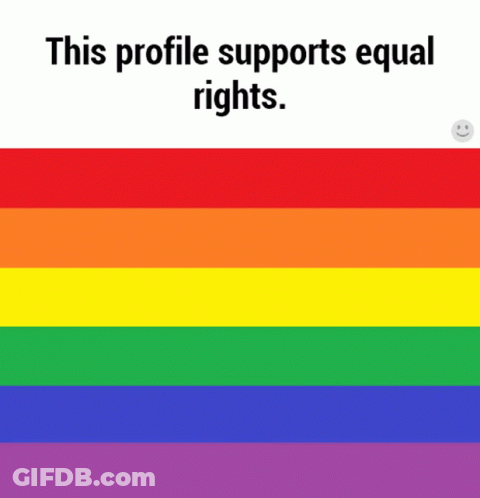 A Rainbow Flag With The Words `` This Profile Supports Equal Rights '' GIF