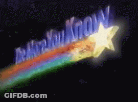 A Rainbow With The Words " Be More You Know " And A Star GIF