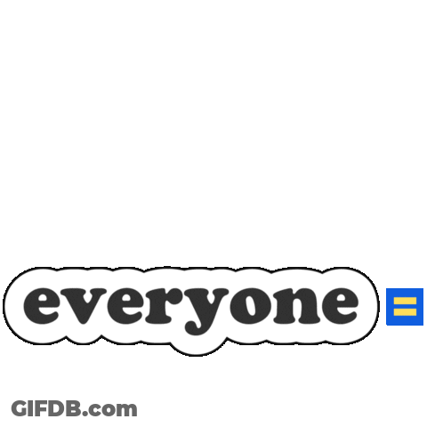 A Rainbow With The Words " Everyone " Below It GIF