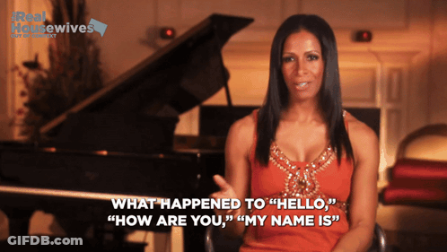 A Real Housewives Advertisement Features A Woman Talking GIF