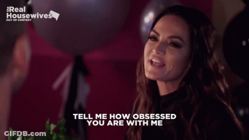 A Real Housewives Advertisement Shows A Woman Smiling GIF