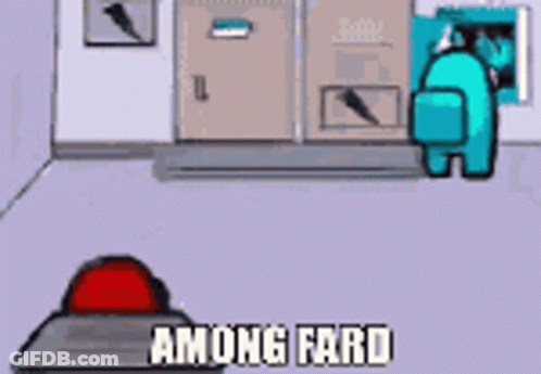 A Red Among Us Character Standing Next To A Blue Among Us Character . GIF