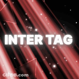 A Red And Black Background With The Word Inter Tag GIF