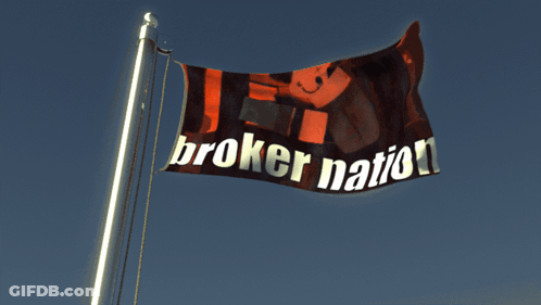 Red And Black Broker Nation Flag GIF