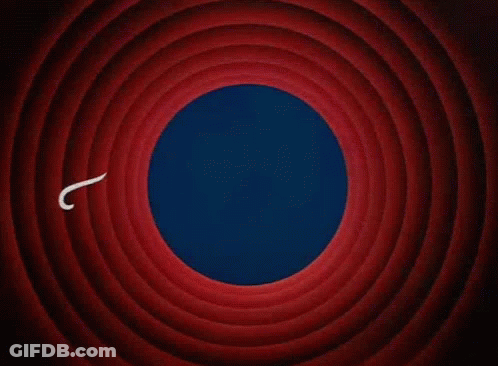A Red And Blue Background With The Words That 'S All Folks On It GIF