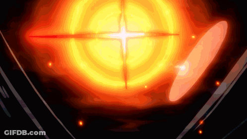A Red And Orange Circle With A White Cross In The Middle GIF