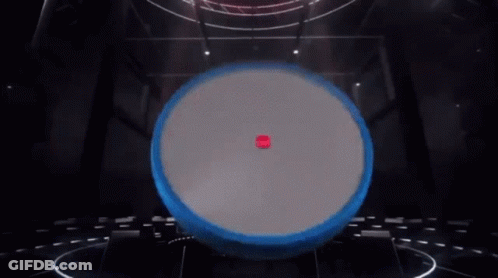 A Red And White Circle With A Red Circle In The Middle GIF