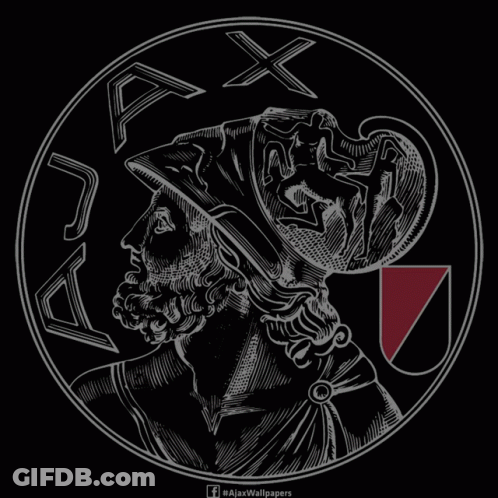 A Red And White Logo For Ajaxwallpapers With A Black Background GIF