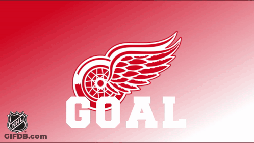 A Red And White Logo With The Word Goal In White Letters GIF