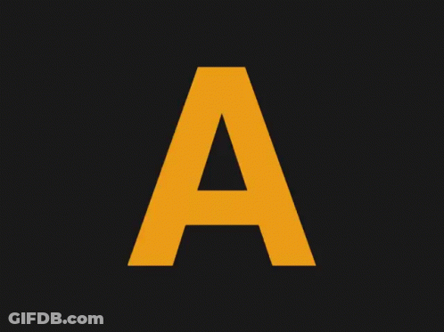 A Red And Yellow B On A Black Background GIF