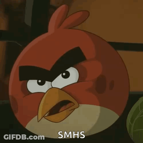 A Red Angry Bird From The Angry Birds Series GIF