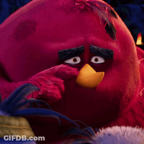 Red Angry Bird Covering Eyes GIF