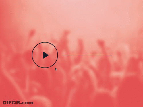 A Red Background With A Circle With A Play Button In The Middle GIF
