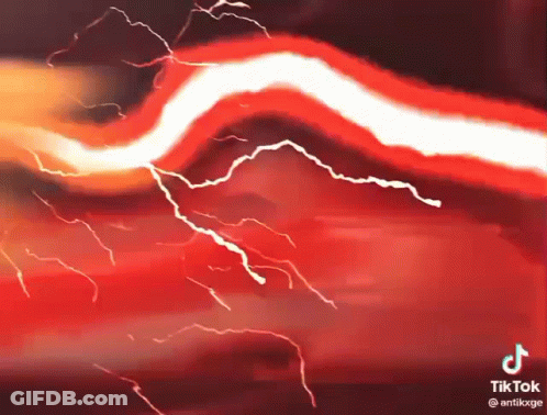 A Red Background With A Lightning Bolt On It GIF