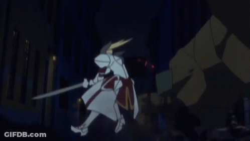A Red Background With A Person Holding A Light Sword GIF