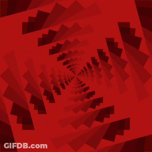 A Red Background With A Swirl Of Squares GIF