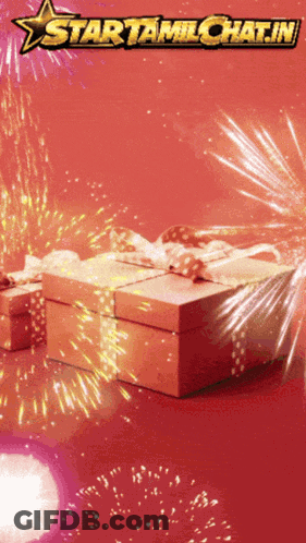 Fireworks And Star Saying Startamilchat.in GIF