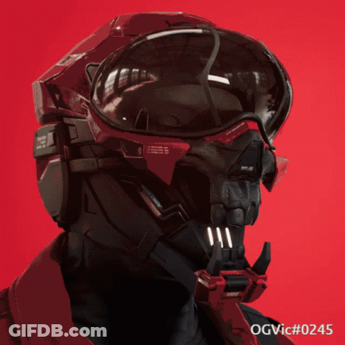 A Red Background With Ogvic # 0245 Written On It GIF