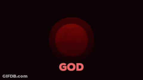 A Red Background With The Word God In Red GIF