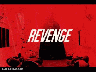 A Red Background With The Word Revenge On It . GIF