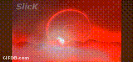 A Red Background With The Word Slick At The Bottom GIF