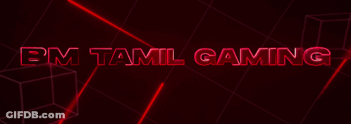Red Background With BM Tamil Gaming Text GIF