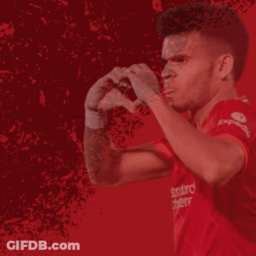 A Red Background With The Words Goal Goal Goal In White GIF