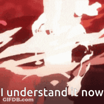 A Red Background With The Words I Understand It Now Written On It GIF