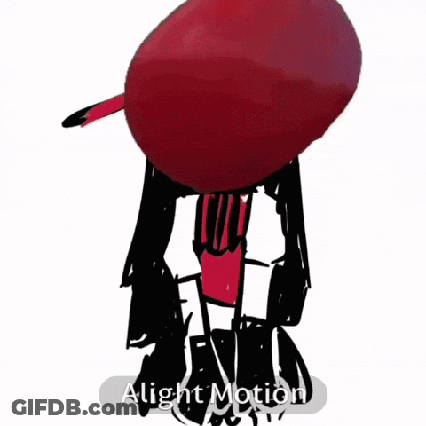 A Red Balloon With The Words " Alight Motion " On The Bottom GIF
