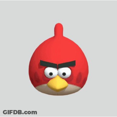 A Red Bird With A Yellow Beak And Black Tail GIF
