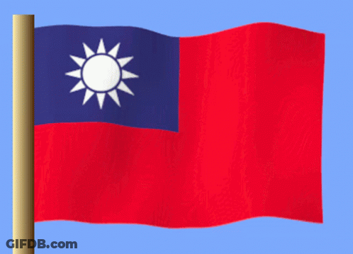 A Red Blue And White Flag With A White Star On It GIF