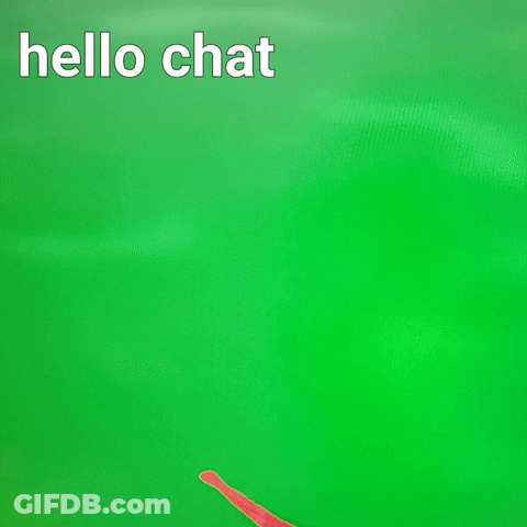Red Bodysuit With Googly Eyes And Hello Chat GIF