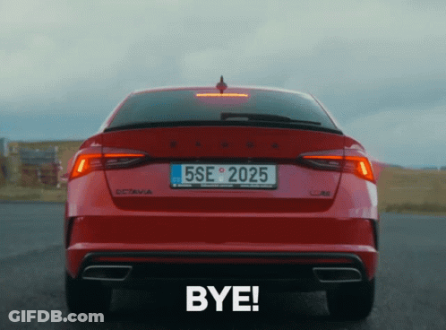 A Red Car With A License Plate That Says 5Se 2025 On It GIF