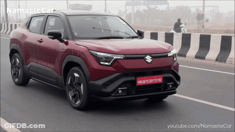A Red Car With A License Plate That Says Hr29tc201707032 GIF