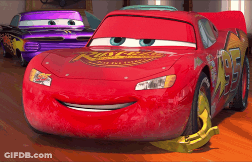 A Red Car With The Number 95 On The Side GIF
