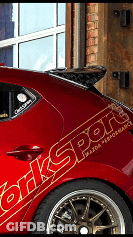 A Red Car With The Word Worksport On It GIF