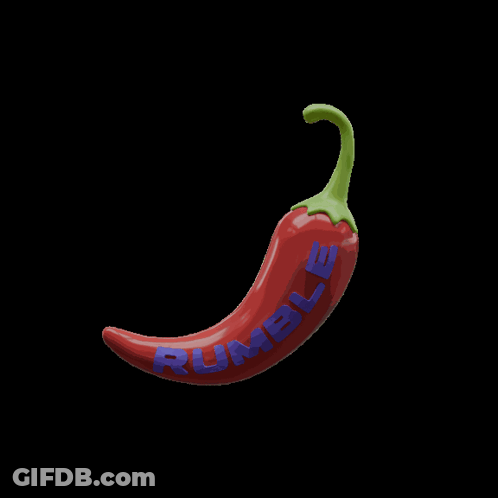 A Red Chili Pepper With The Word Rumble On It GIF
