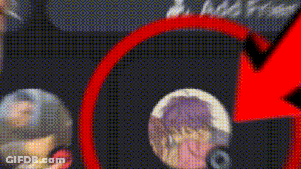 A Red Circle With A Picture Of A Person In It And A Red Arrow Pointing To It GIF