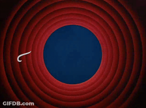 A Red Circle With The Words That 'S All Folks Written On It GIF