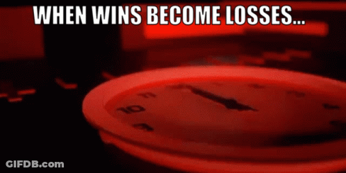A Red Clock Says When Wins Become Losses GIF