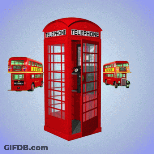 A Red Double Decker Bus With 3D Gif Artist Written On The Side Of It GIF