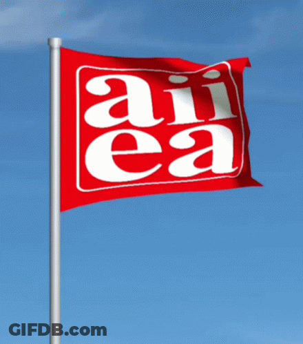 A Red Flag That Says Aii Ea Is Flying In The Wind GIF