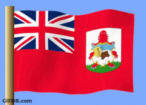 A Red Flag With A Coat Of Arms In The Middle GIF