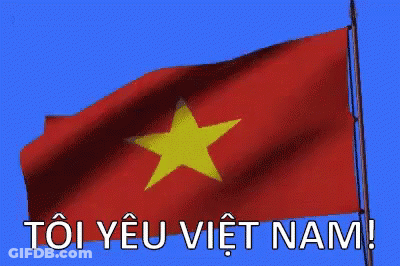 A Red Flag With A Yellow Star And The Words Tôi Yêu Việt Nam GIF