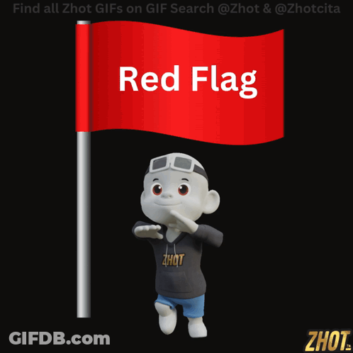 A Red Flag With The Word Red Flag On It GIF