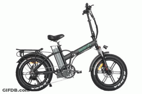 A Red Folding Bike With Kenda Tires GIF