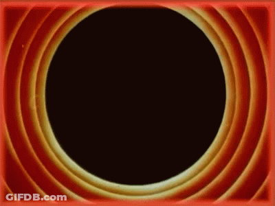 A Red Frame With A Black Circle In The Middle Of It GIF